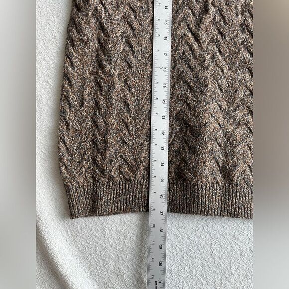 New Tommy Bahama Half‎ Zip Sweater Cable Knit Pullover Irazu Brown Men’s Medium - Picture 10 of 11